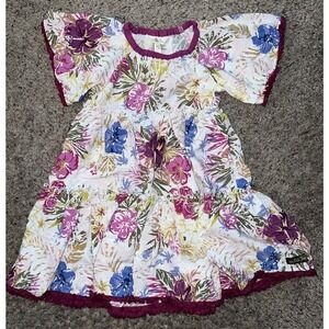 Matilda Jane Girl Size 4 Enchanted Garden Bird of Paradise Floral Dress